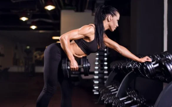 Woman enjoying a workout session.